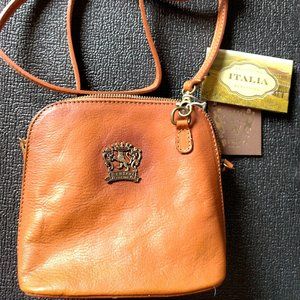 Pratesi Volterra Italian Leather Cognac Crossbody Bag